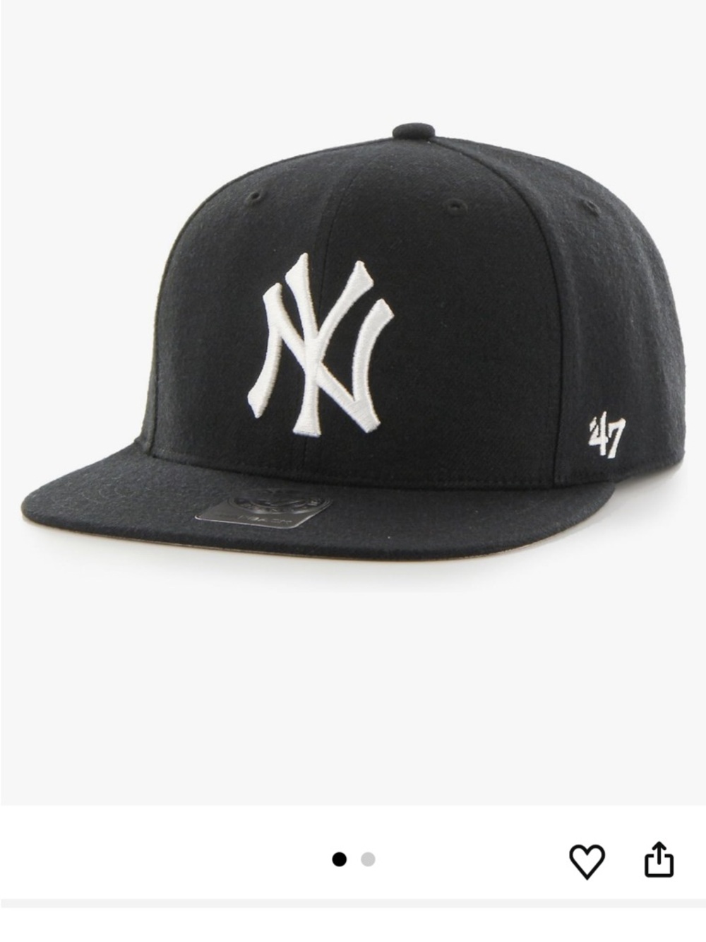 '47 Brand New York Yankees Black Cap with White Logo